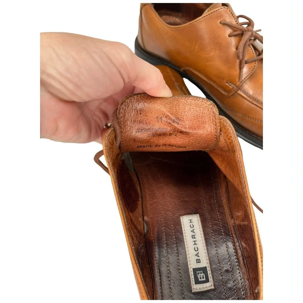 Bachrach Leather Oxford Lace Up Dress Shoe Mens Brown 11.5 M
